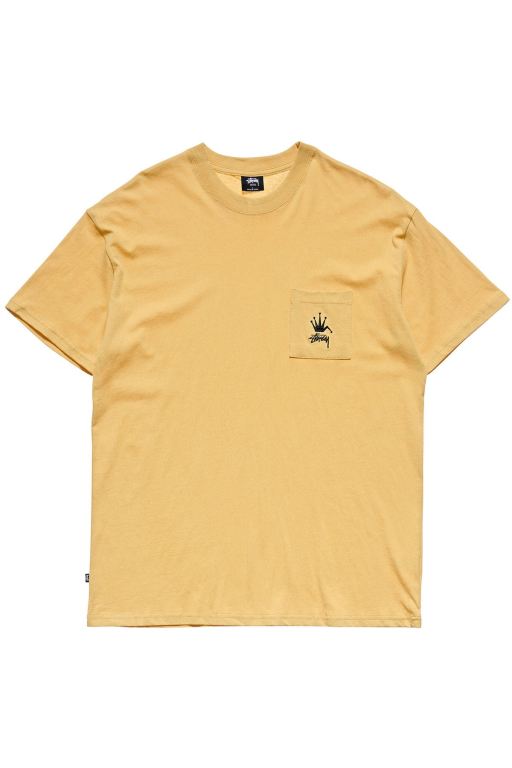 Stussy Mens Crown Pocket SS T Shirt Yellow - LPJKU9817